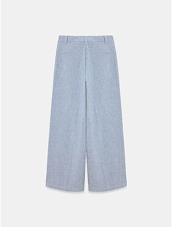 Pantalones plisados de tiro alto y pernera ancha dilvin