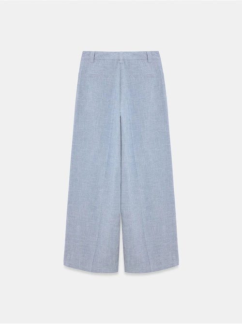 Pantalones plisados de tiro alto y pernera ancha dilvin - Kiabi