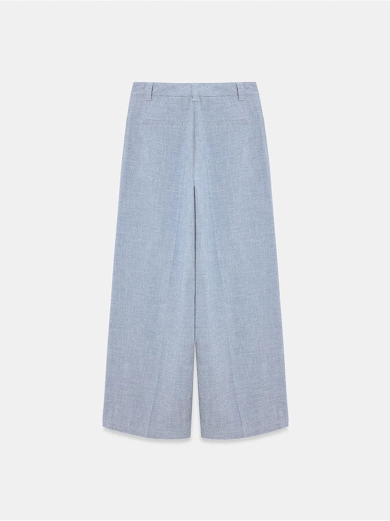 Pantalones plisados de tiro alto y pernera ancha dilvin Gris - Kiabi