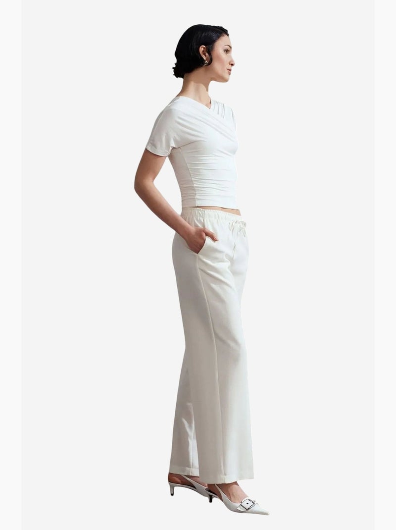 Pantalones pull-on de pernera ancha dilvin Blanco - Kiabi