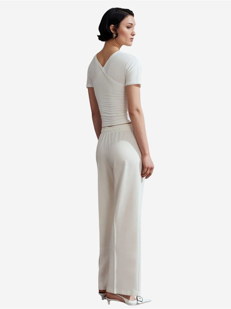 Pantalones pull-on de pernera ancha dilvin Blanco - Kiabi