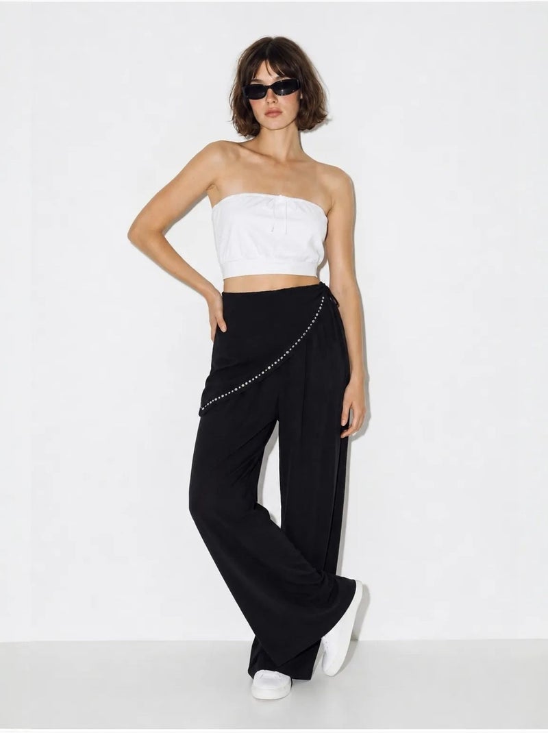 Pantalones pull-on de pernera ancha lucci Negro - Kiabi