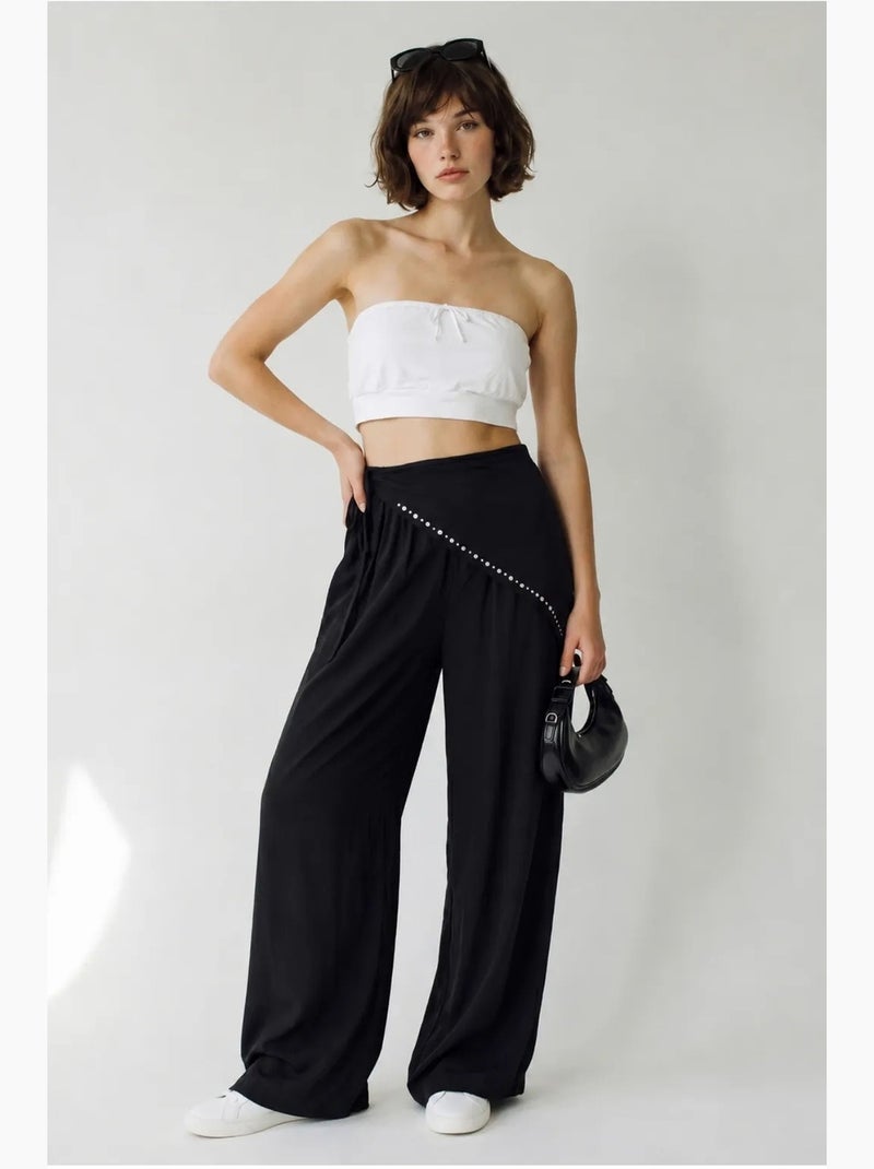 Pantalones pull-on de pernera ancha lucci Negro - Kiabi