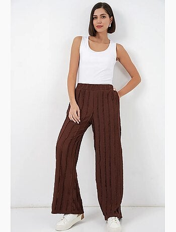 Pantalones pull-on texturizados de pernera ancha bdart
