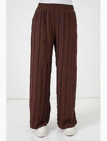 Pantalones pull-on texturizados de pernera ancha bdart