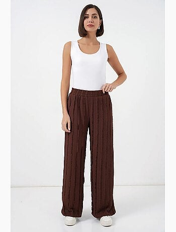 Pantalones pull-on texturizados de pernera ancha bdart