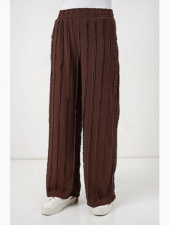 Pantalones pull-on texturizados de pernera ancha bdart