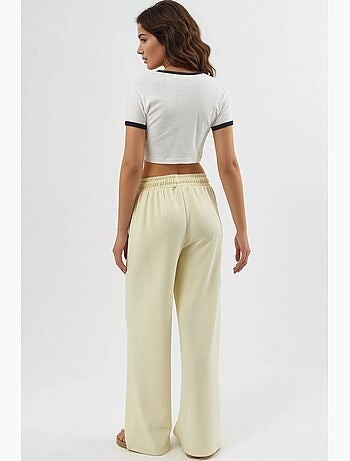 Pantalones rectos con cintura elástica busem