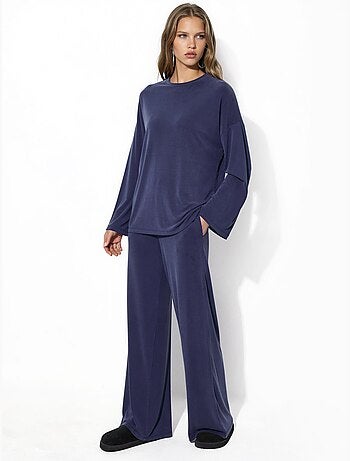 Pantalones rectos con cintura elástica busem