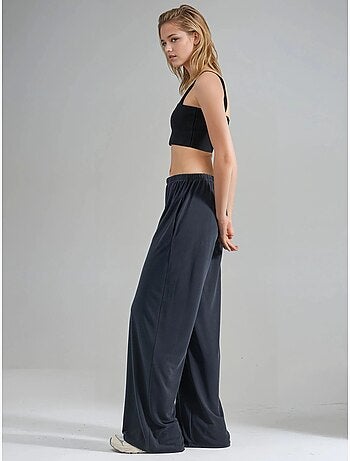 Pantalones rectos con cintura elástica busem