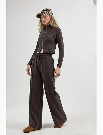 Pantalones rectos con cintura elástica busem