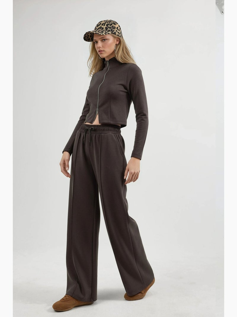 Pantalones rectos con cintura elástica busem Marrón chocolate - Kiabi