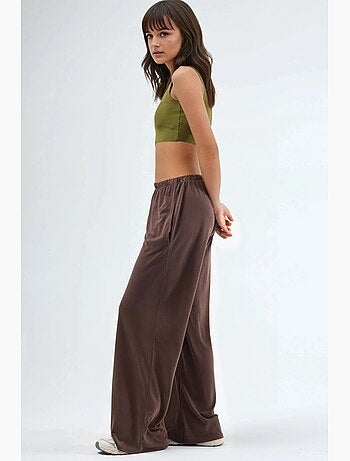 Pantalones rectos con cintura elástica busem