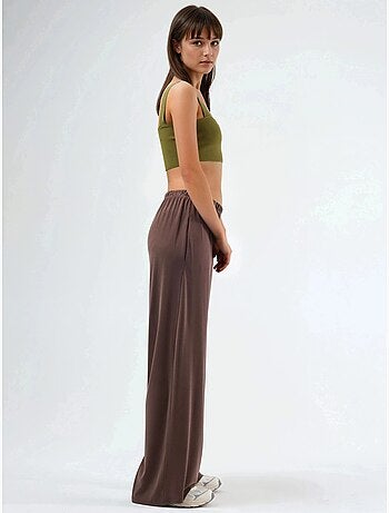 Pantalones rectos con cintura elástica busem
