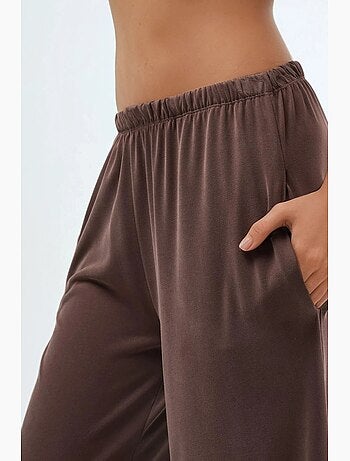 Pantalones rectos con cintura elástica busem