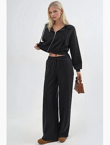 Pantalones rectos con cintura elástica busem