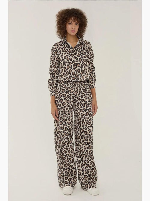 Pantalones rectos con estampado de leopardo hiccup - Kiabi