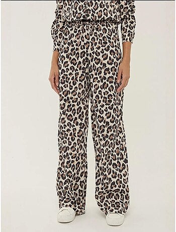 Pantalones rectos con estampado de leopardo