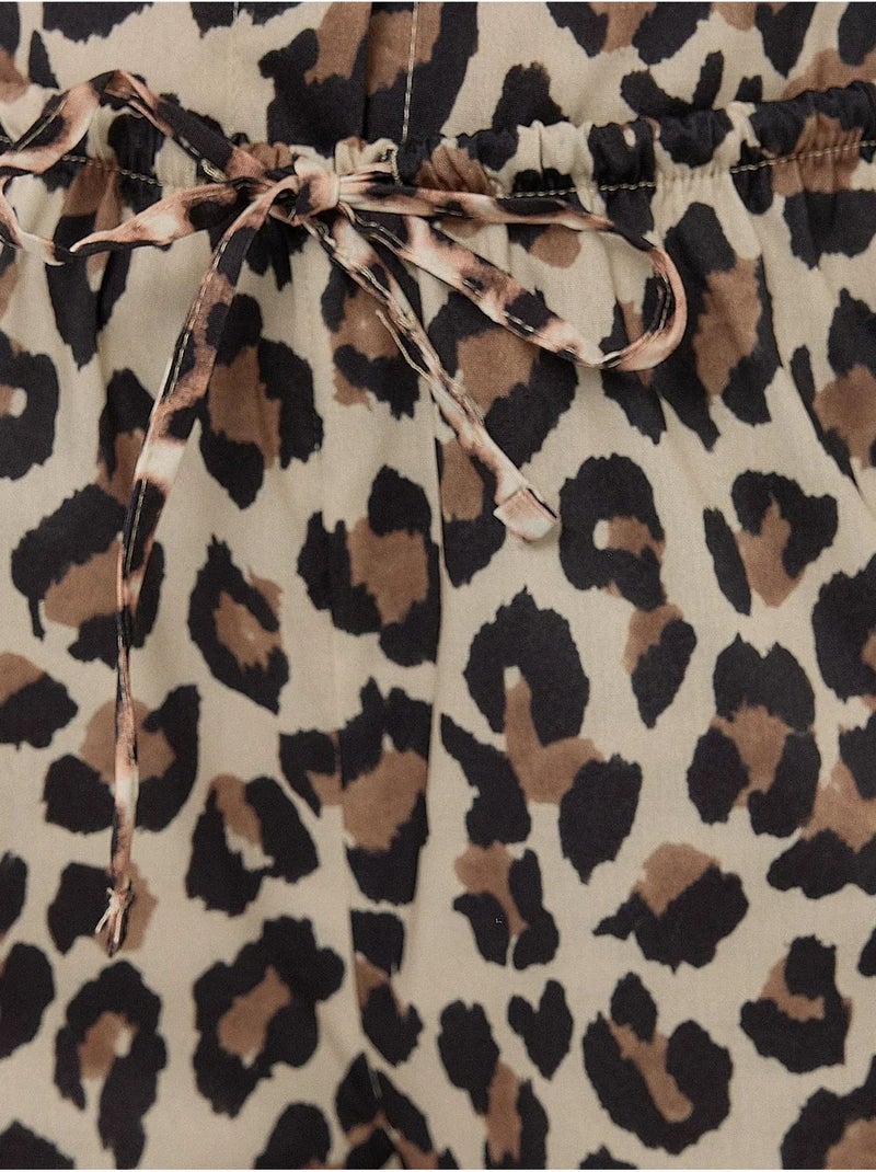 Pantalones rectos con estampado de leopardo Marrón - Kiabi