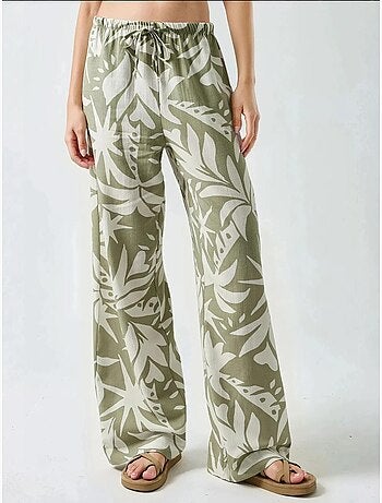 Pantalones rectos con estampado floral hiccup