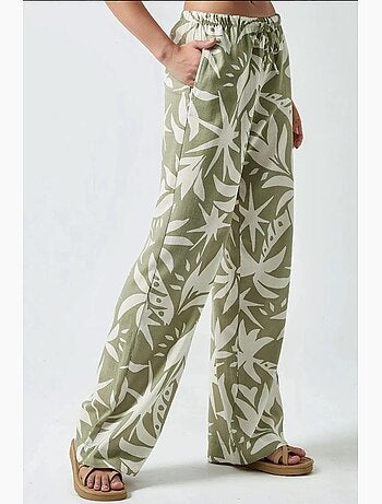 Pantalones rectos con estampado floral hiccup