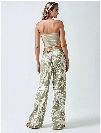 Pantalones rectos con estampado floral hiccup