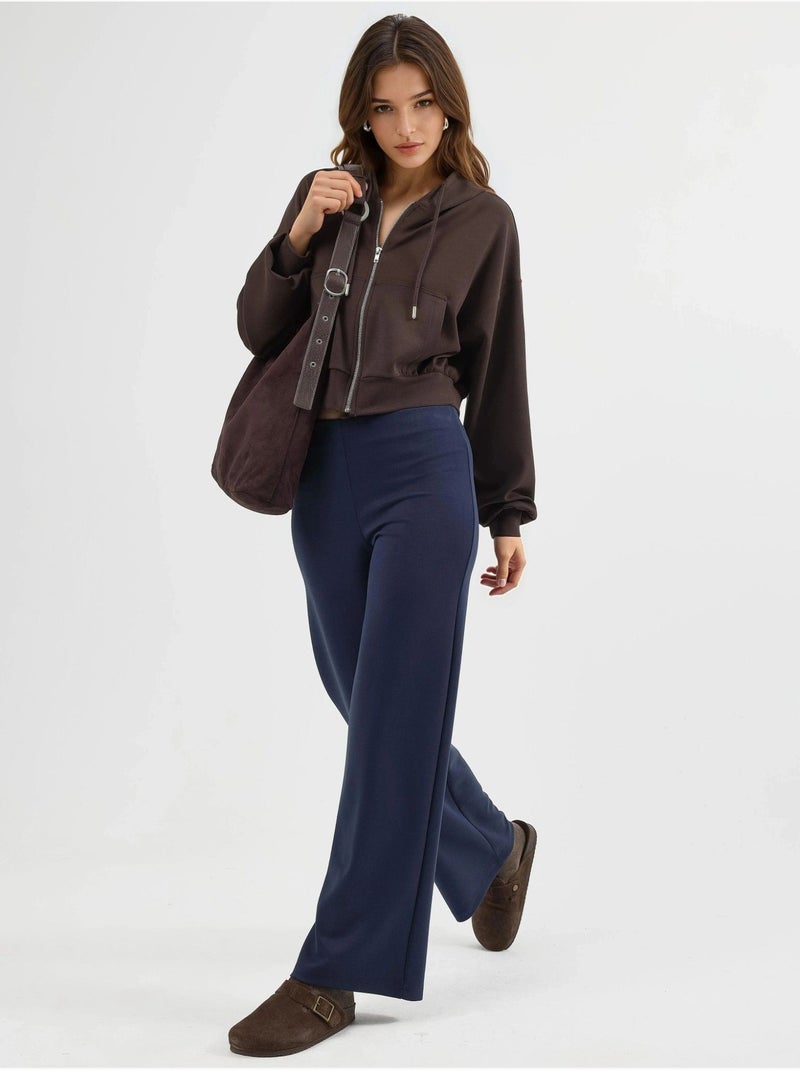 Pantalones rectos de cintura alta busem Azul marino - Kiabi