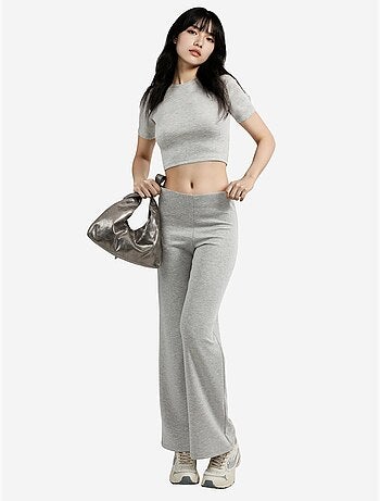 Pantalones rectos de cintura alta busem