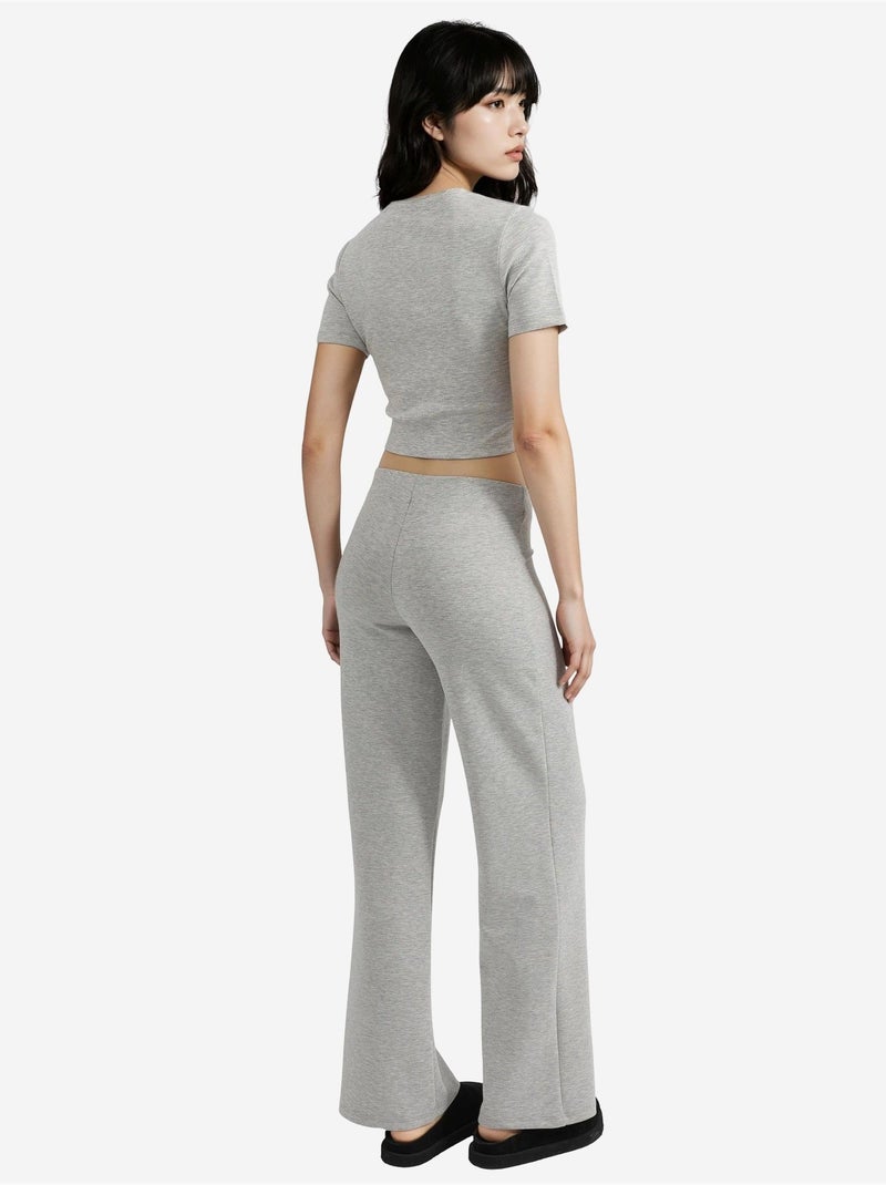 Pantalones rectos de cintura alta busem Gris claro - Kiabi