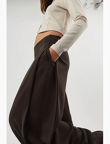 Pantalones rectos de cintura alta busem