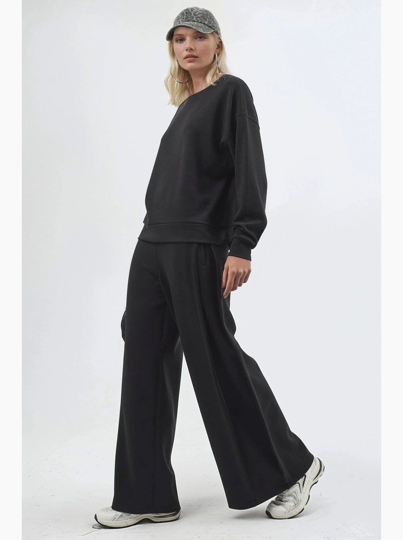 Pantalones rectos de cintura alta busem Negro - Kiabi