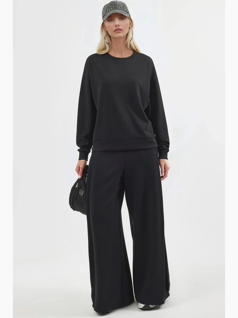 Pantalones rectos de cintura alta busem Negro - Kiabi