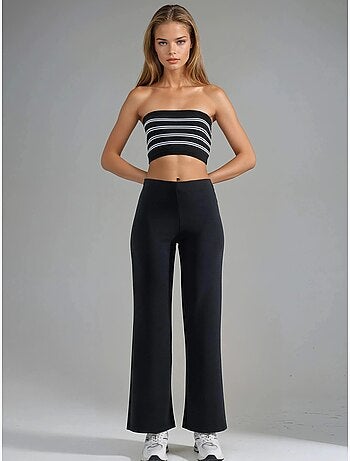 Pantalones rectos de cintura alta busem