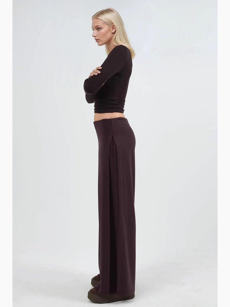 Pantalones rectos de cintura alta busem Rojo burdeos - Kiabi
