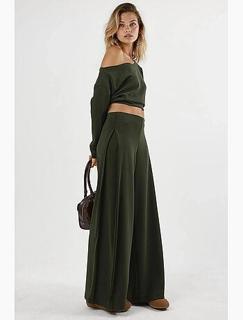 Pantalones rectos de cintura alta busem