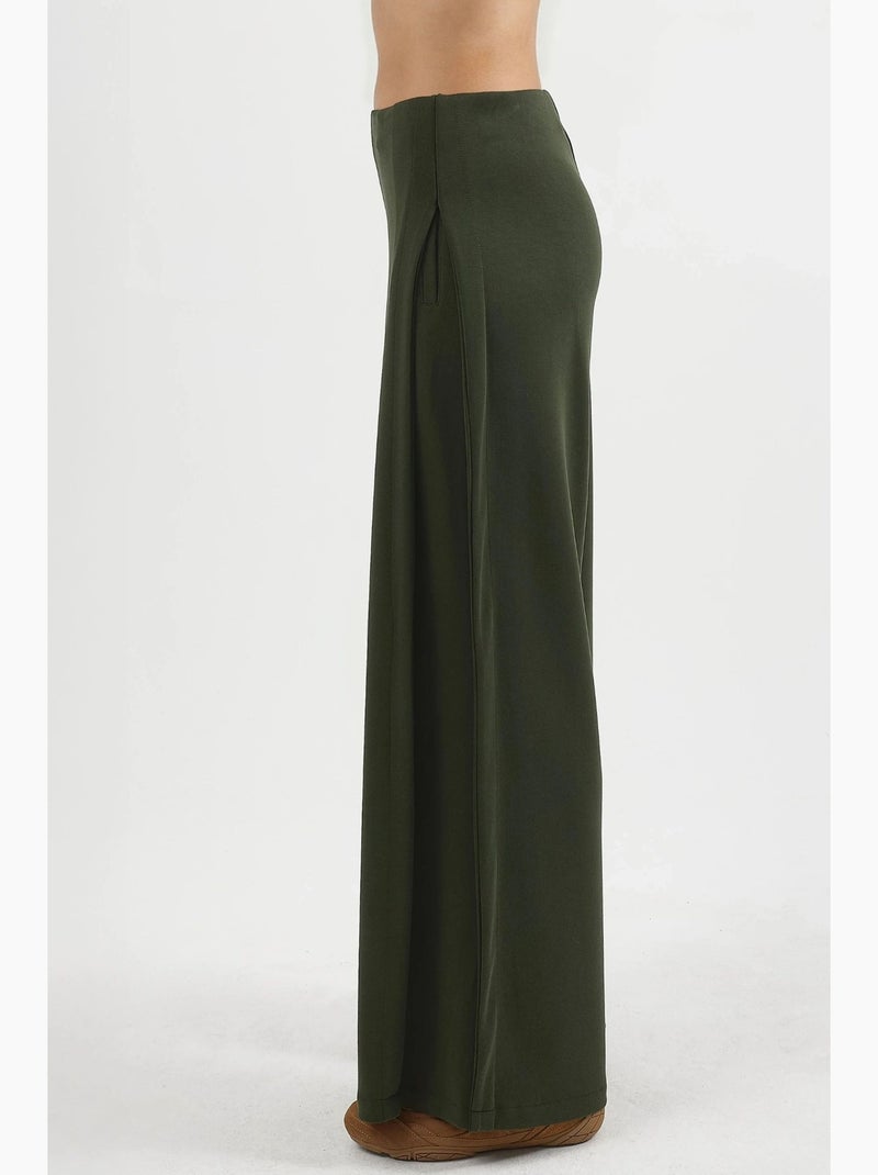 Pantalones rectos de cintura alta busem Verde botella - Kiabi