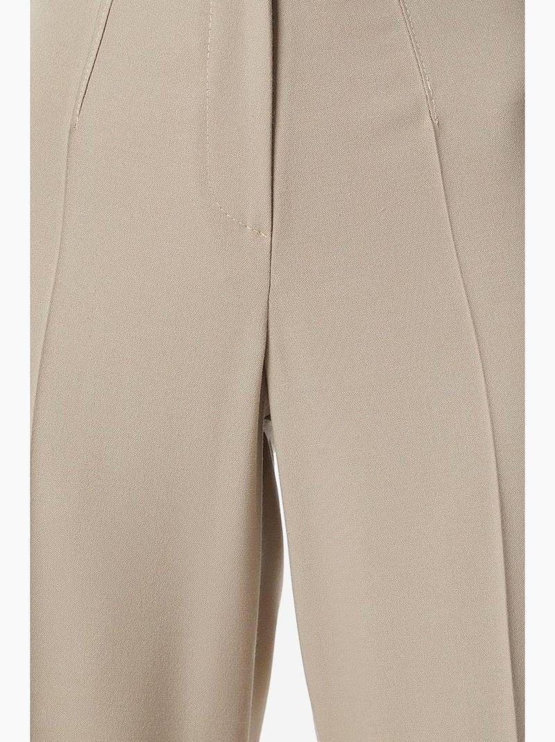 Pantalones rectos de cintura alta estambul istanbul Beige arcilla - Kiabi
