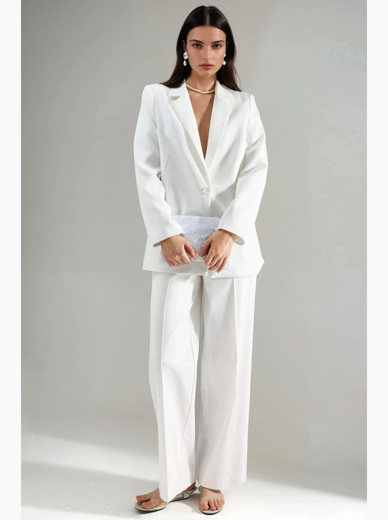 Pantalones rectos de cintura alta hiccup Blanco roto - Kiabi