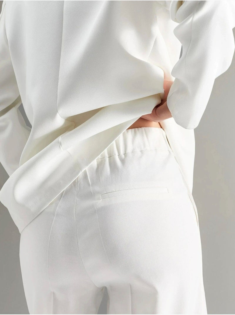 Pantalones rectos de cintura alta hiccup Blanco roto - Kiabi