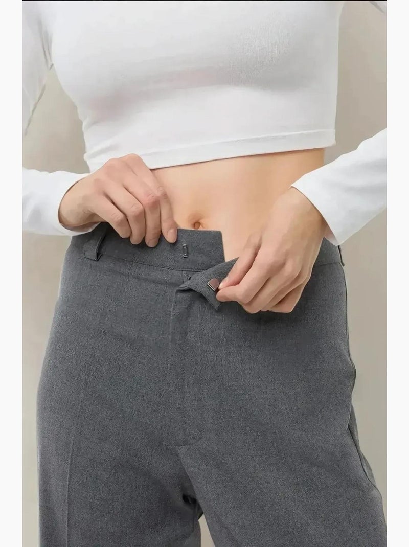 Pantalones rectos de cintura alta hiccup Gris - Kiabi