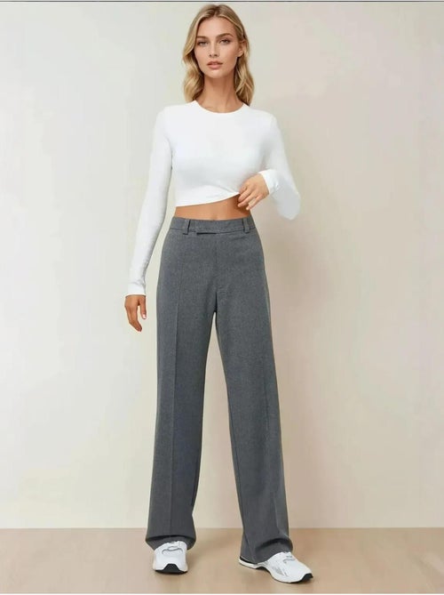 Pantalones rectos de cintura alta hiccup - Kiabi Pantalones rectos de cintura alta hiccup - Kiabi