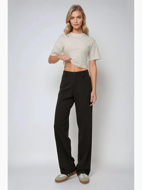 Pantalones rectos de cintura alta hiccup - Kiabi Pantalones rectos de cintura alta hiccup - Kiabi