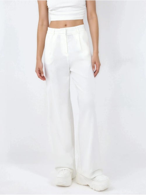 Pantalones rectos de cintura media hiccup - Kiabi Pantalones rectos de cintura media hiccup - Kiabi