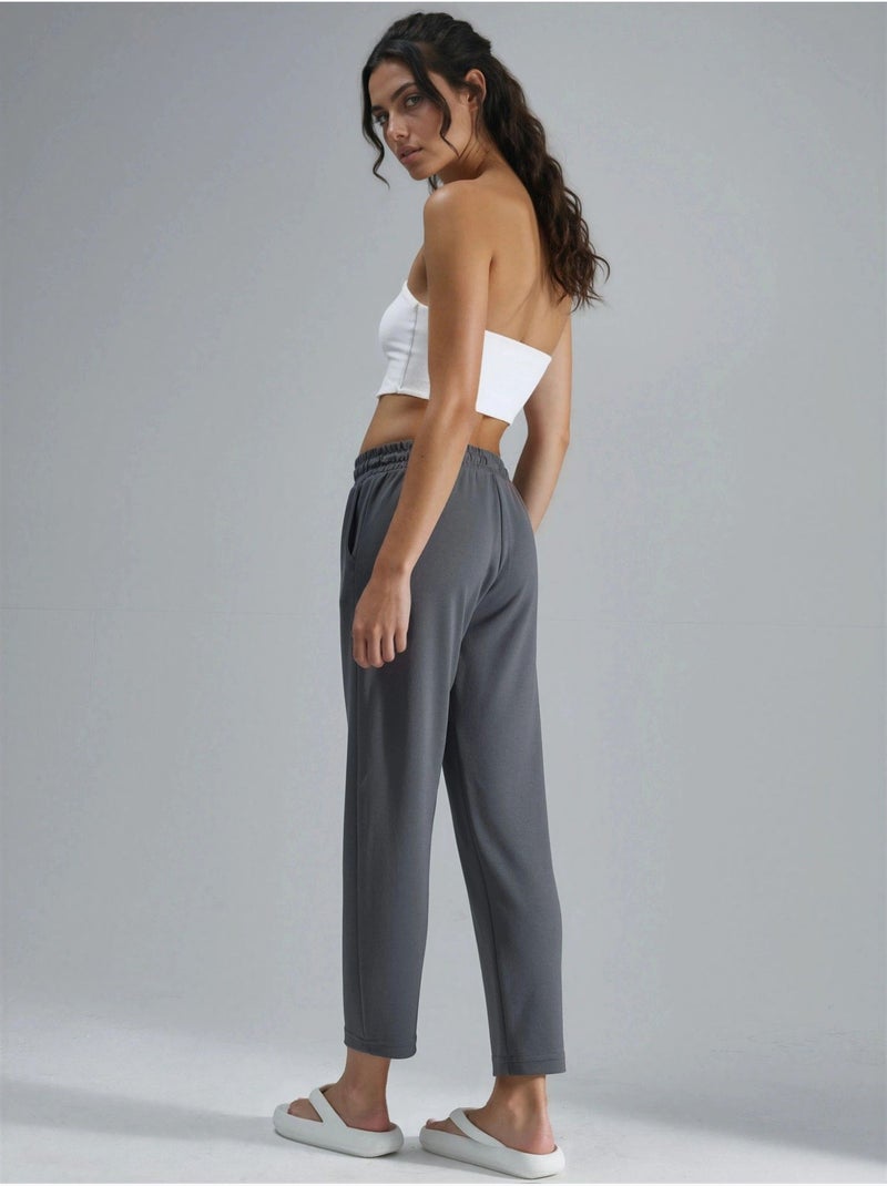 Pantalones rectos de corte regular y sin cierres hiccup Gris - Kiabi