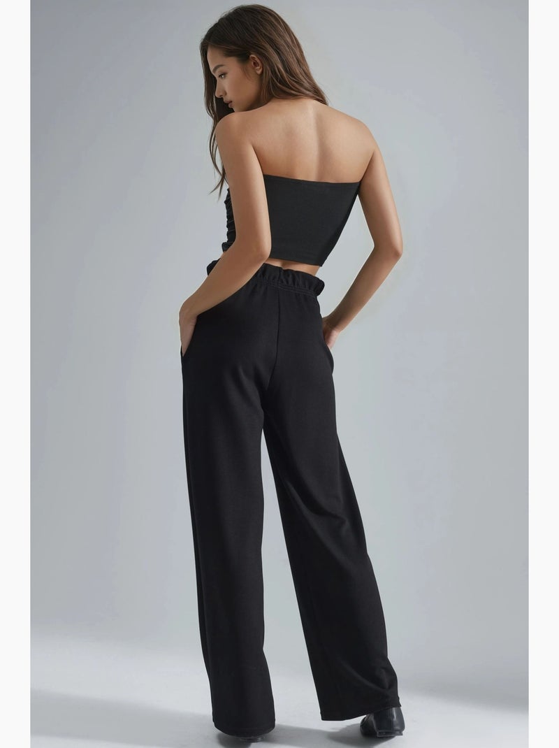 Pantalones rectos de corte regular y sin cierres hiccup Negro - Kiabi