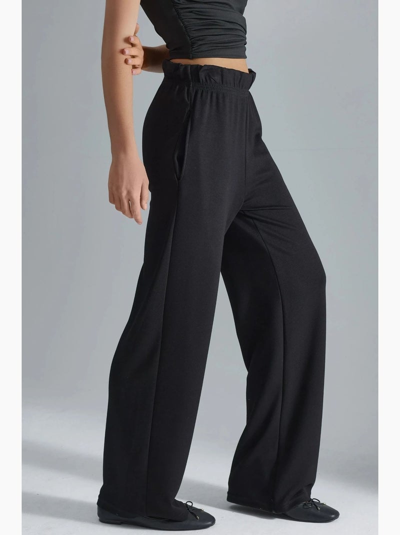 Pantalones rectos de corte regular y sin cierres hiccup Negro - Kiabi