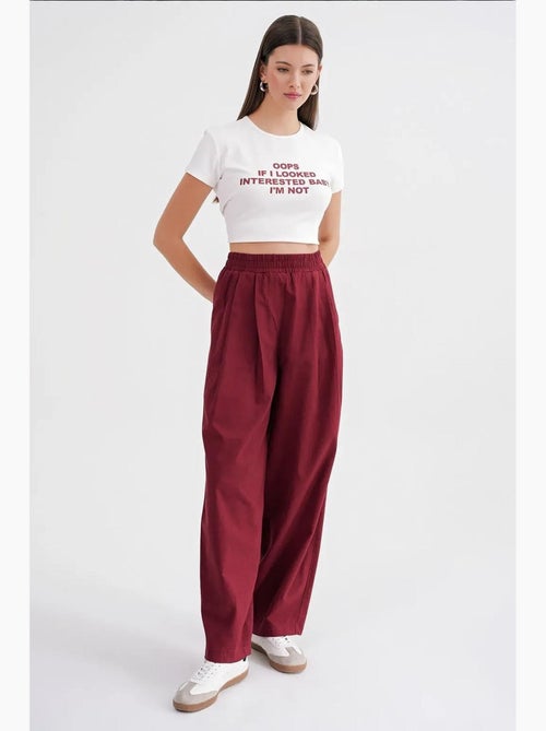Pantalones rectos de mezcla de lino acanalado con cintura alta mixray - Kiabi Pantalones rectos de mezcla de lino acanalado con cintura alta mixray - Kiabi