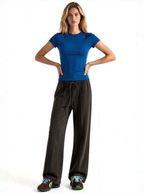 Pantalones rectos de mezcla de modal para mujer busem - Kiabi Pantalones rectos de mezcla de modal para mujer busem - Kiabi