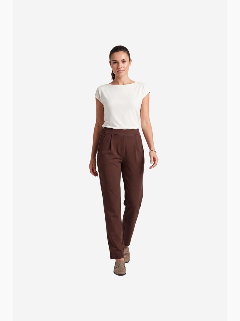 Pantalones rectos de mujer tommy Marrón chocolate - Kiabi
