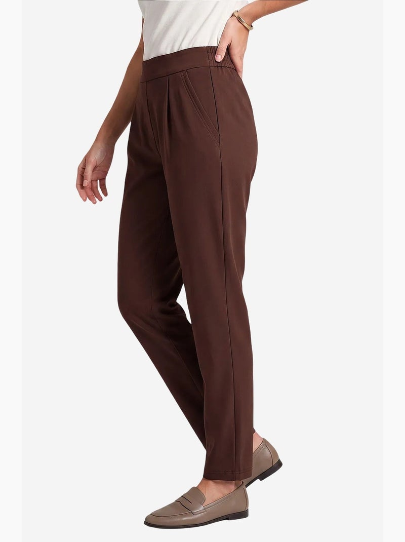 Pantalones rectos de mujer tommy Marrón chocolate - Kiabi